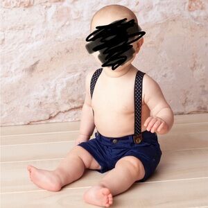 6m Mayoral shorts with suspenders